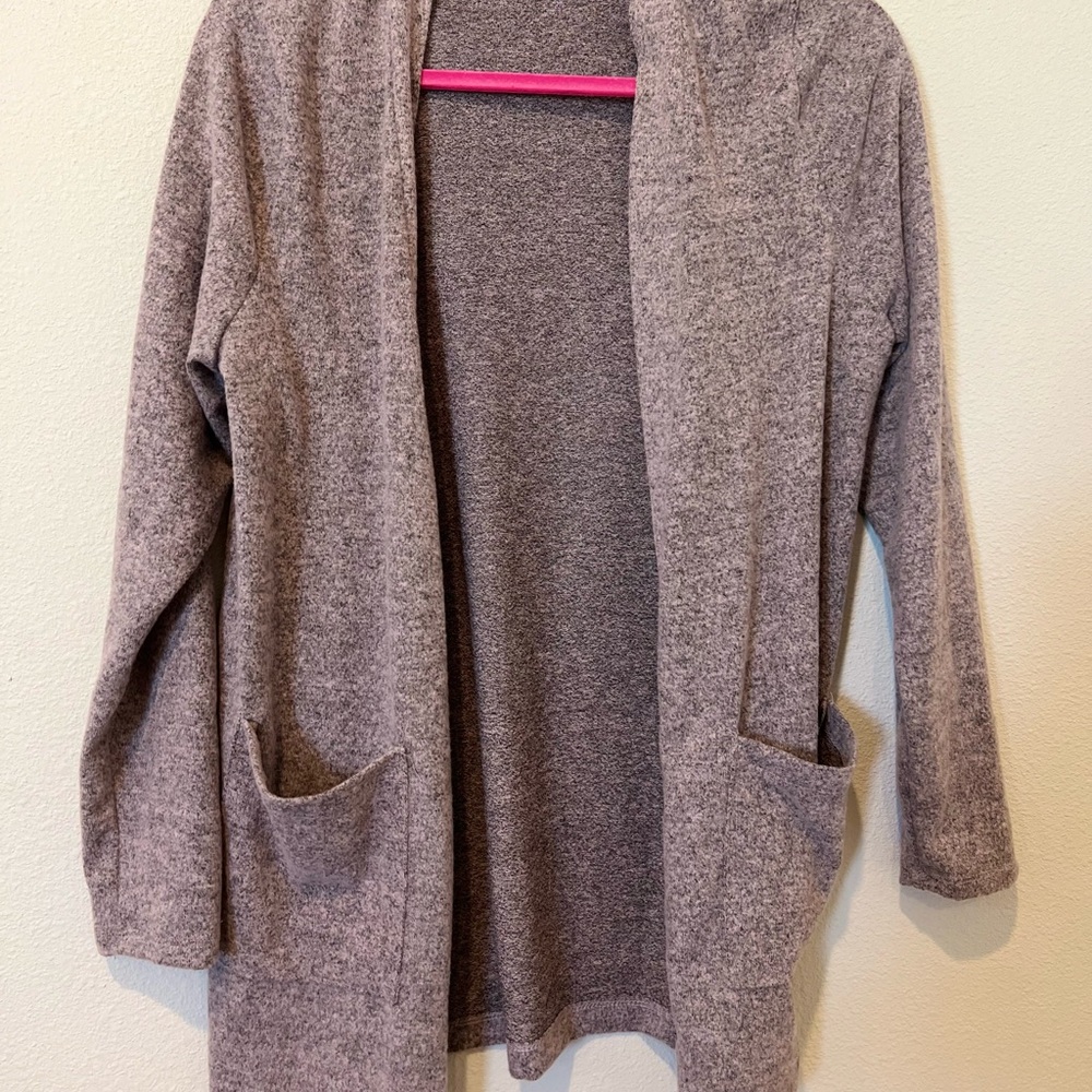 Cozy Gray Open-Front Women's Sweater